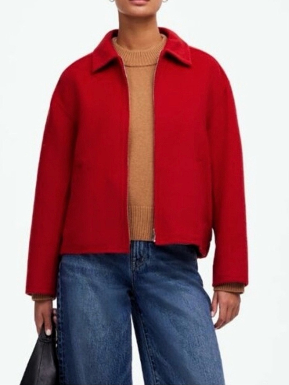 Madewell Wool Blend Red Cherry Coat Jacket M